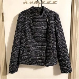 Banana Republic Jacket in Tweed, Asymmetrical Zip